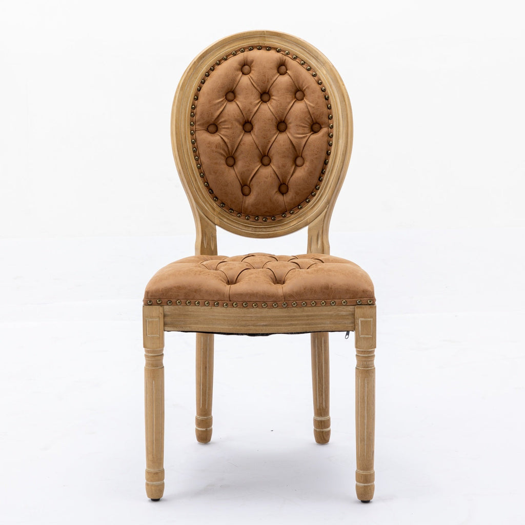 French Style Solid Wood Frame Dining Chair Set of 2
