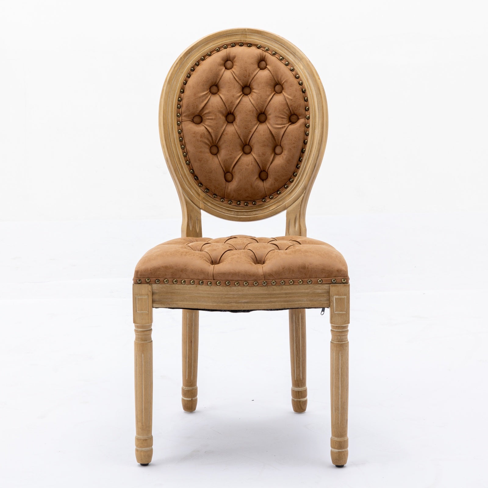 French Style Solid Wood Frame Dining Chair Set of 2