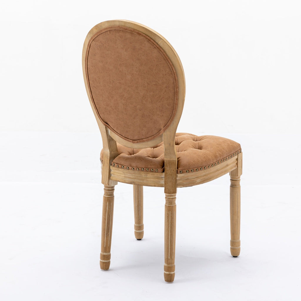 French Style Solid Wood Frame Dining Chair Set of 2