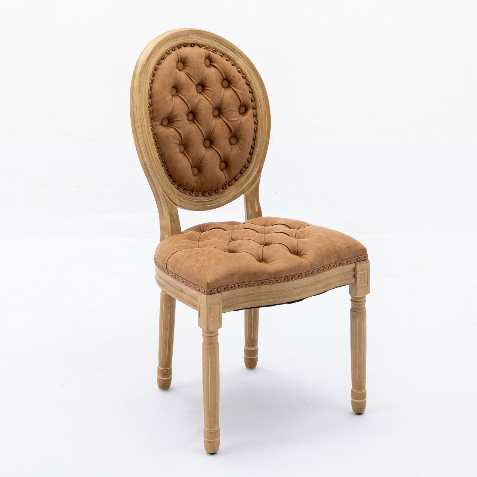 French Style Solid Wood Frame Dining Chair Set of 2