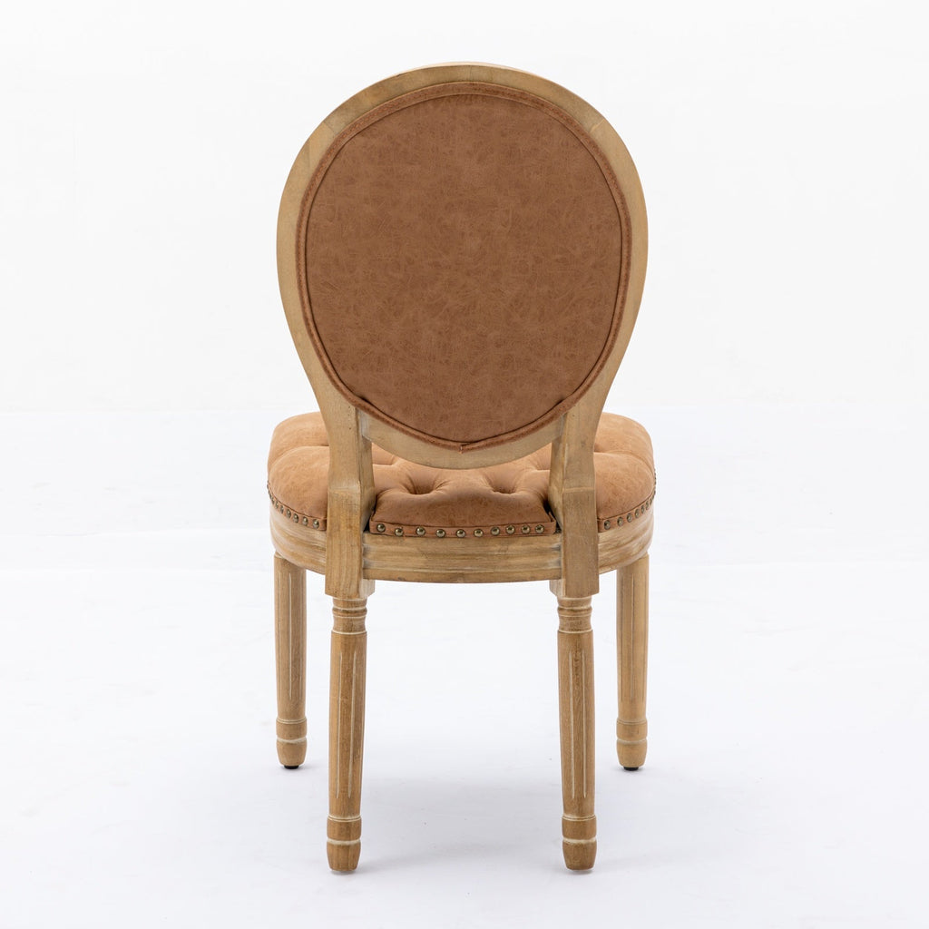 French Style Solid Wood Frame Dining Chair Set of 2