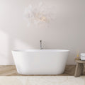 71 Inch Freestanding Solid Surface Soaking Bathtub