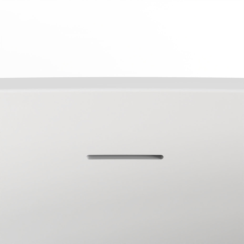 71 Inch Freestanding Solid Surface Soaking Bathtub