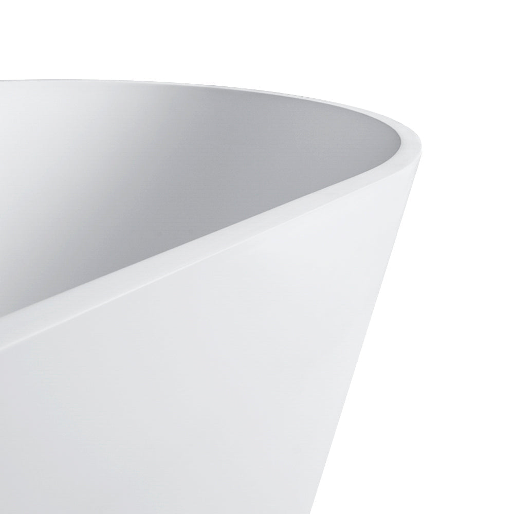 71 Inch Freestanding Solid Surface Soaking Bathtub