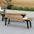 Acacia Wood Bench Set of 2
