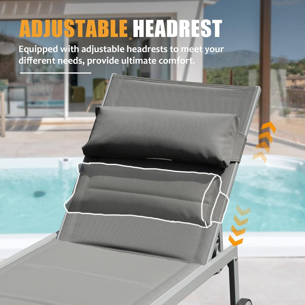 Outdoor Patio Chaise Lounge Set of 3