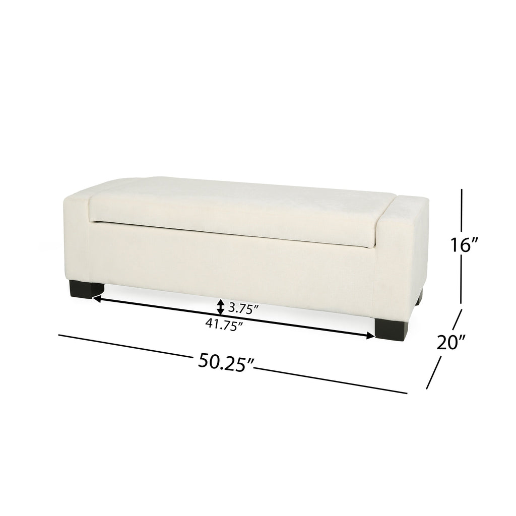 50" Ottoman Bench in Textured Fabric
