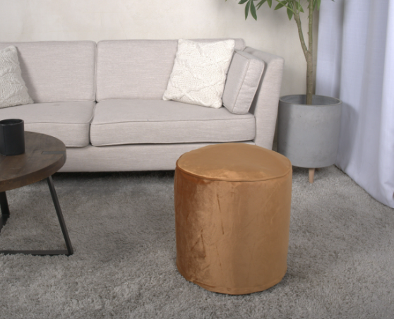 Shimon Cylinder Pouf, Apricot