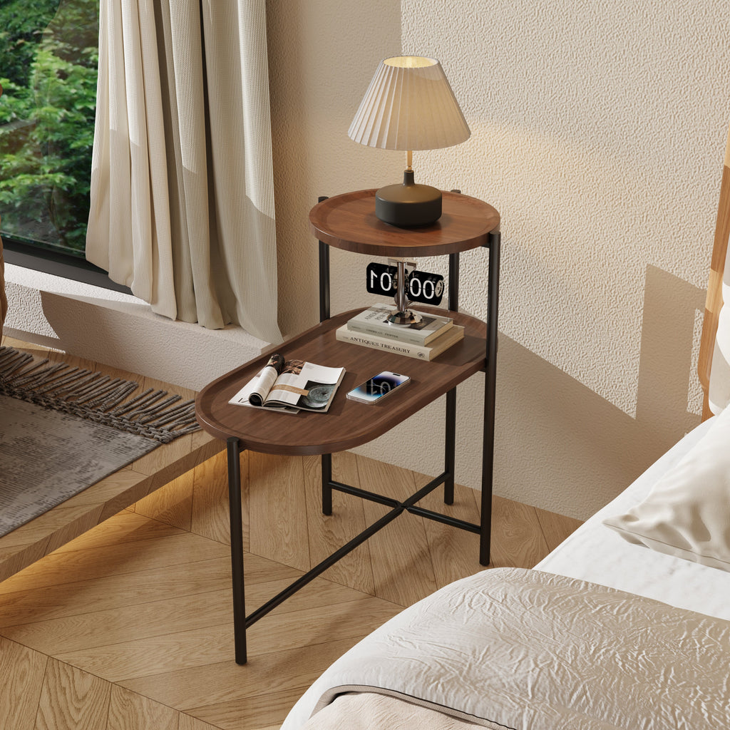 Small Coffee Tables: 2-Tier Modern Sofa Side Table