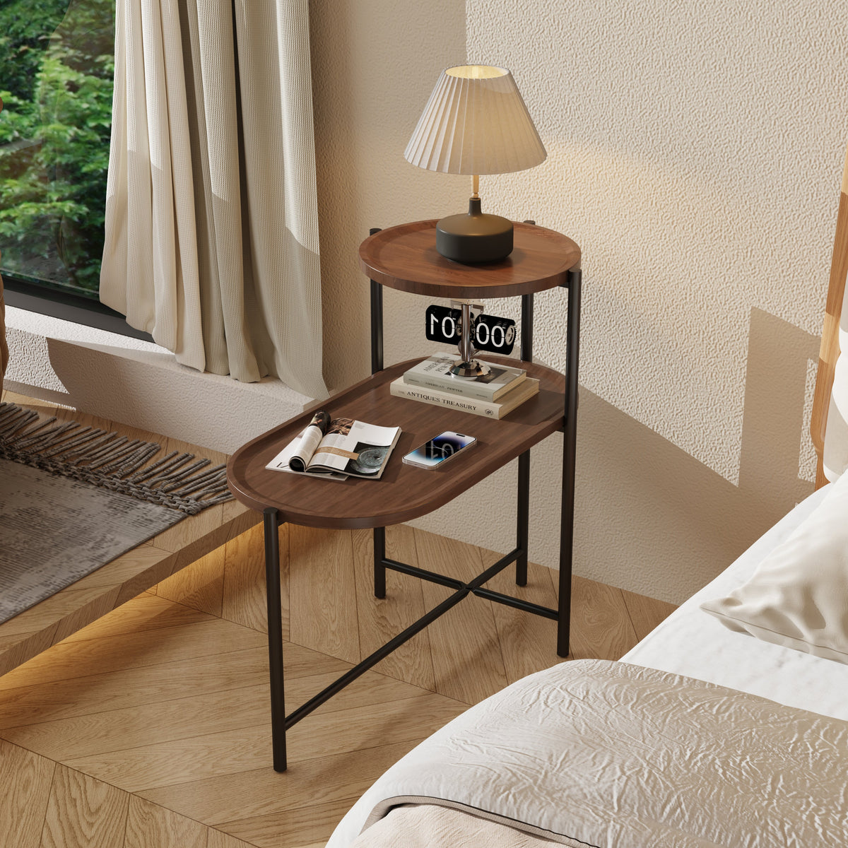 Small Coffee Tables: 2-Tier Modern Sofa Side Table