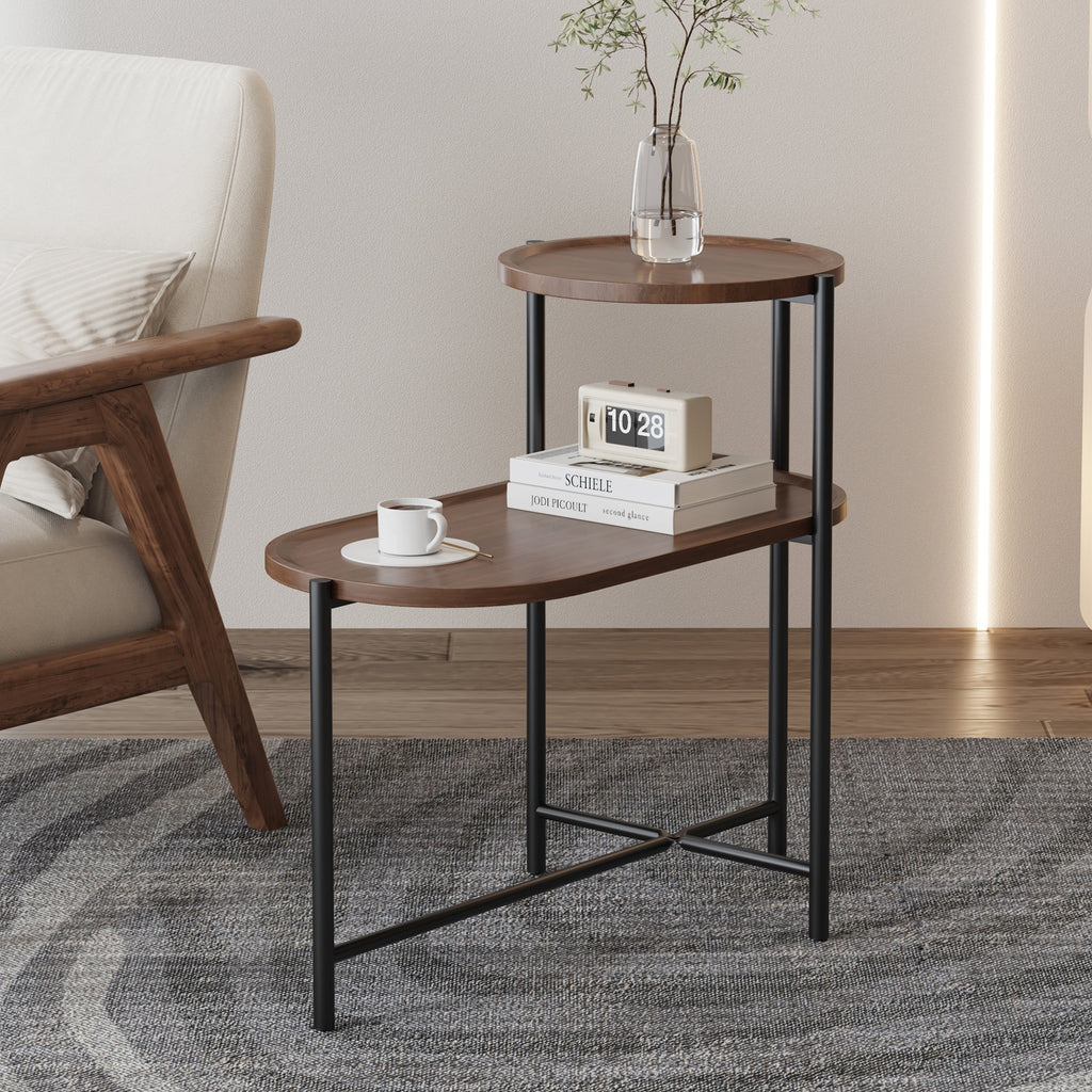 Small Coffee Tables: 2-Tier Modern Sofa Side Table