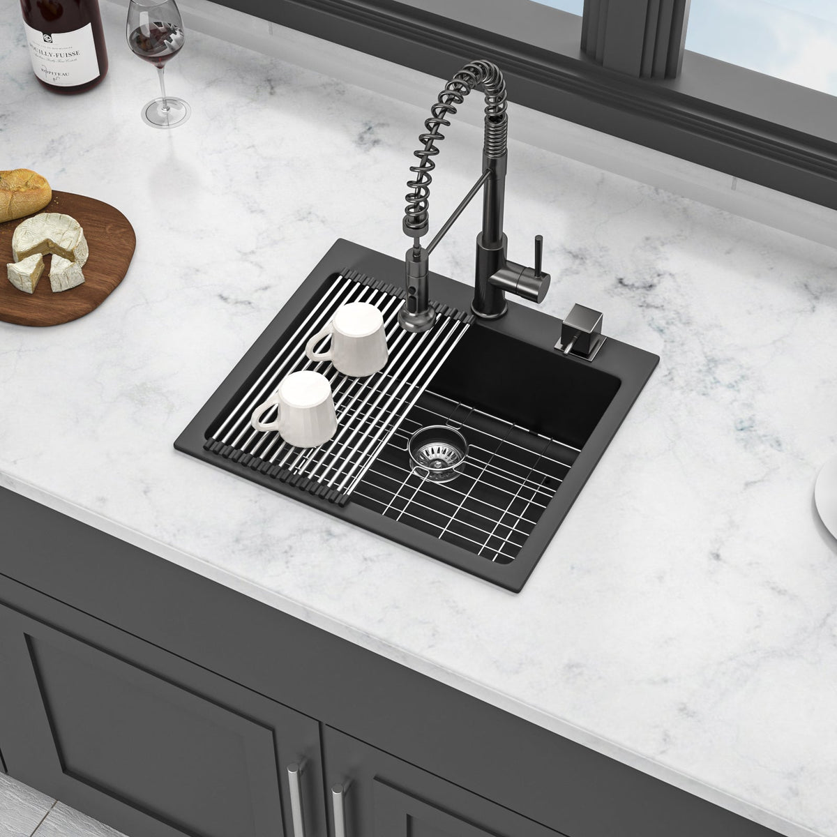 Quartz Kitchen Sink - 25" x 22" x 9.65"