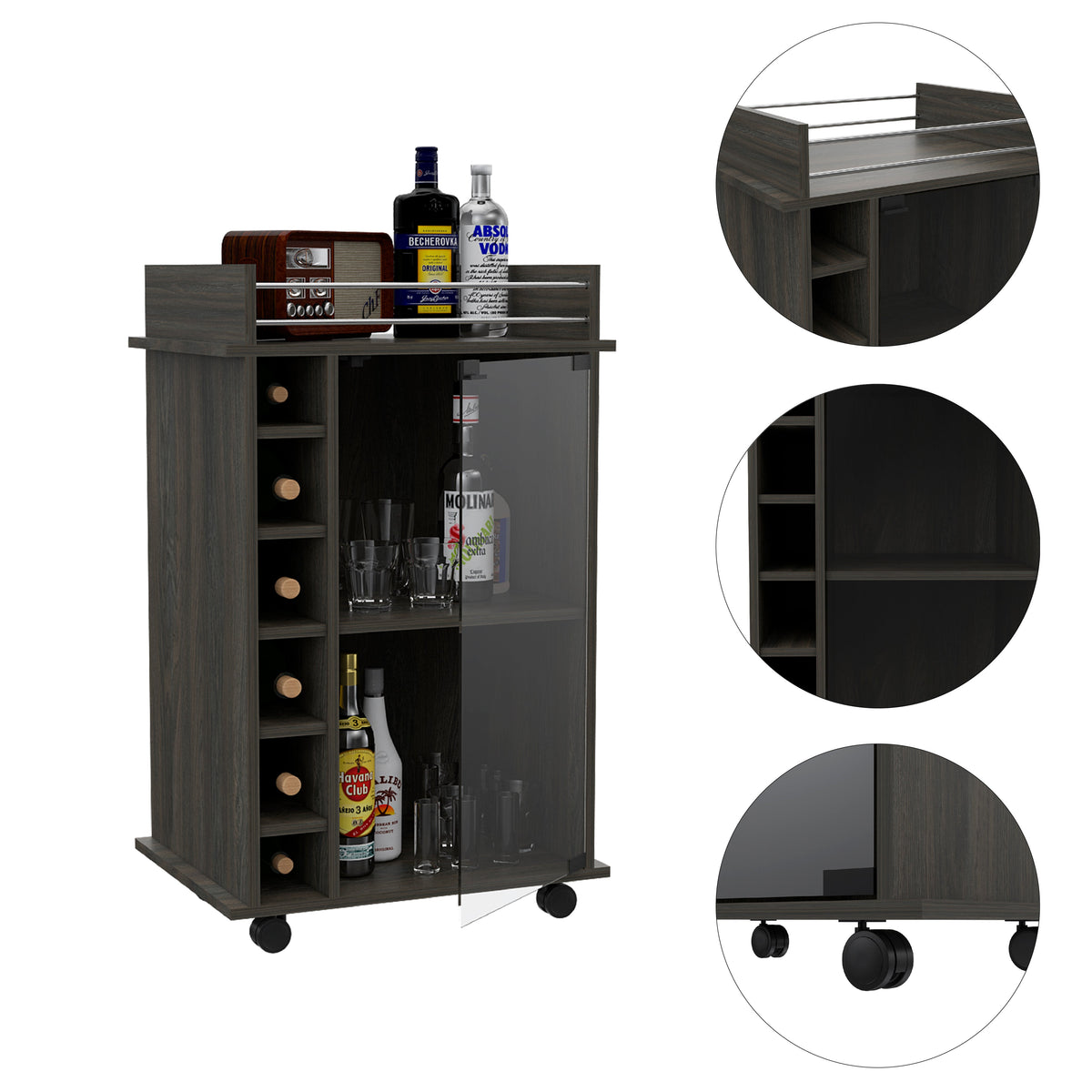 Dukat Bar Cart - Espresso