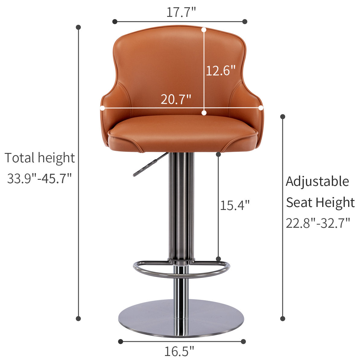 Black Titanium Stainless Steel Bar Stools