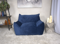 Allea Velveteen Bean Bag Chair with Armrests