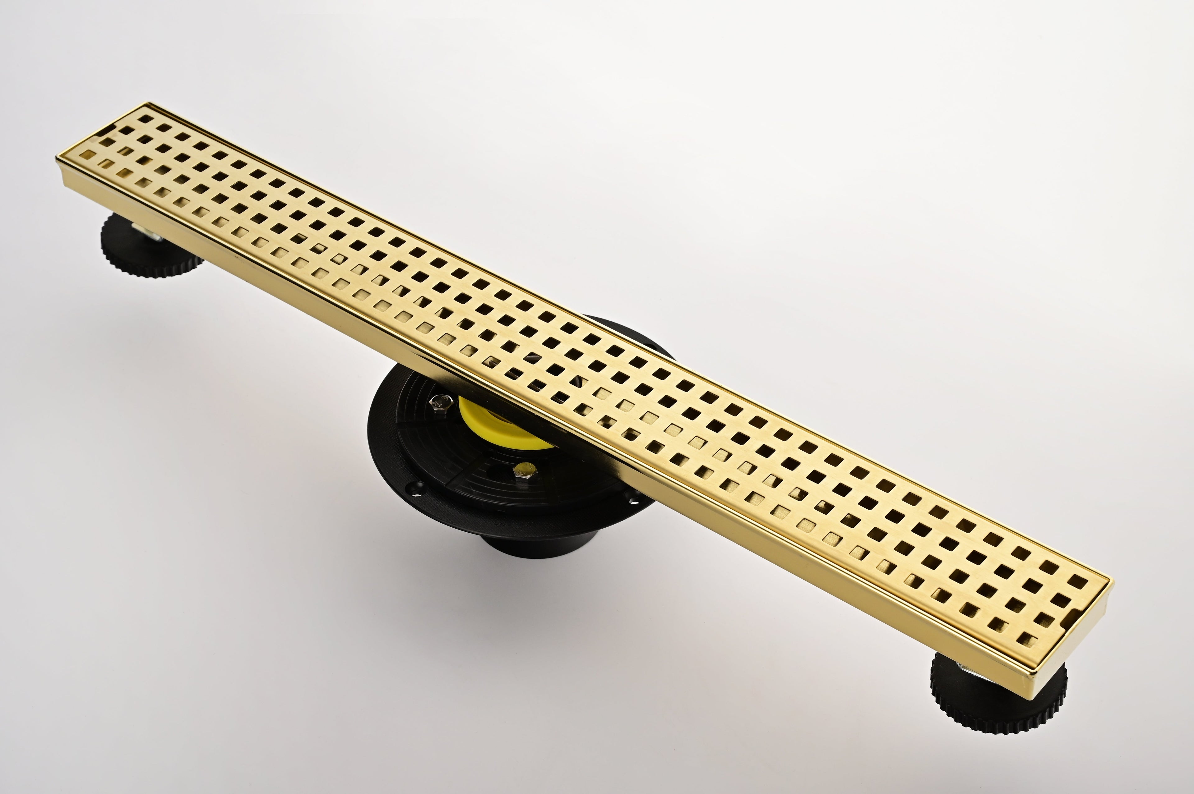 24 Inches Linear Shower Drain with Removable Quadrato Pattern Grate