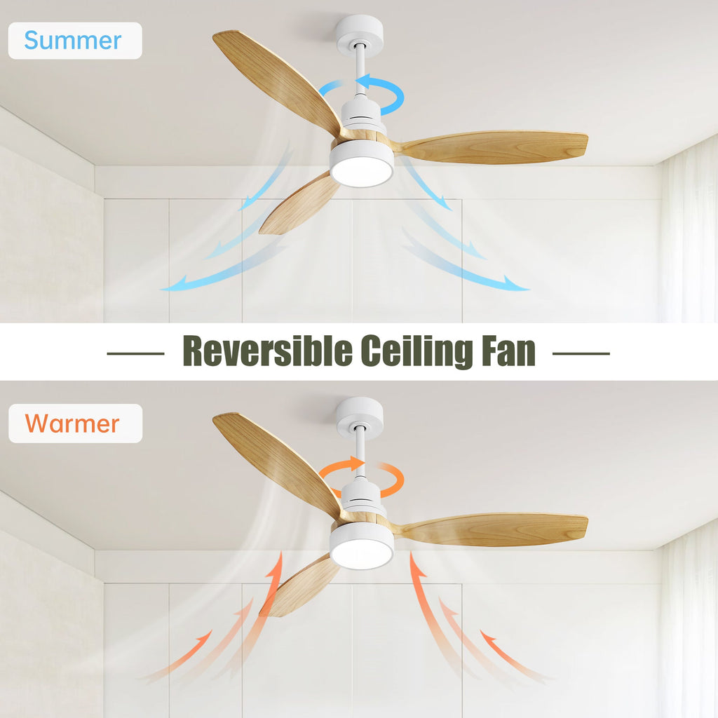 52 Inch Ceiling Fan Light With 6 Speed Remote Control