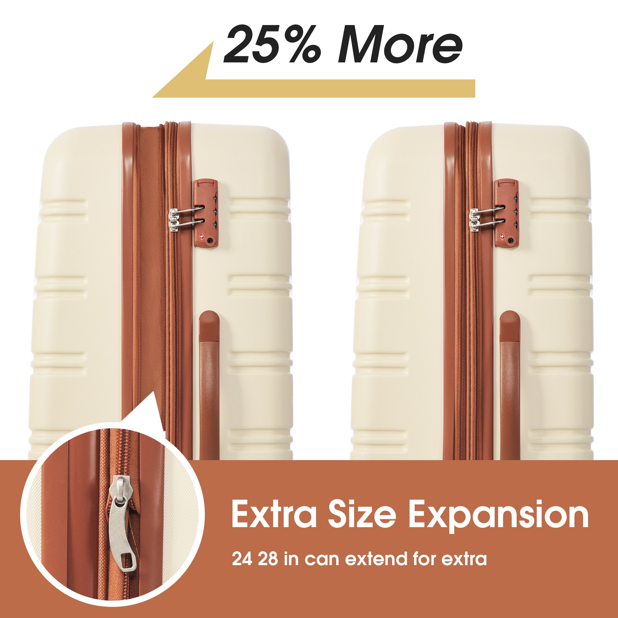 3 Piece Hardside Spinner Suitcase Set with TSA Lock