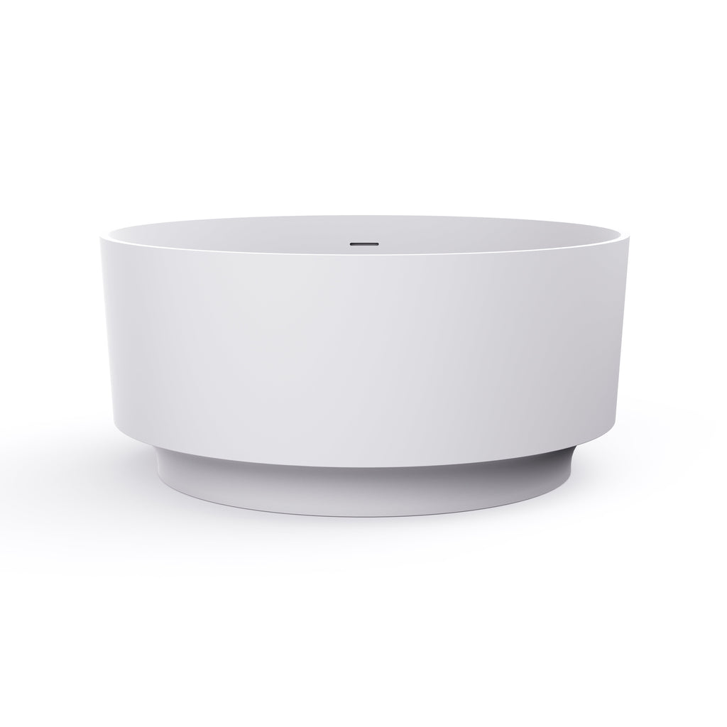 49 Inch Round Freestanding Solid Surface Soaking Bathtub