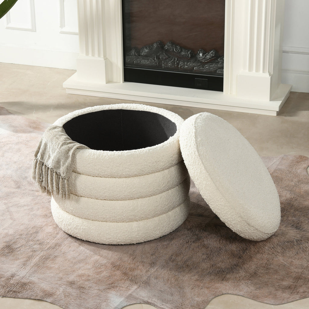 Fuji 19" Oversized Round Storage Ottoman