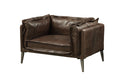 Porchester Distress Chocolate Top Grain Leather Chair