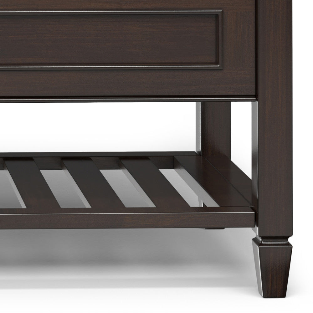 Connaught Solid Wood Entryway Storage Bench with Shelf