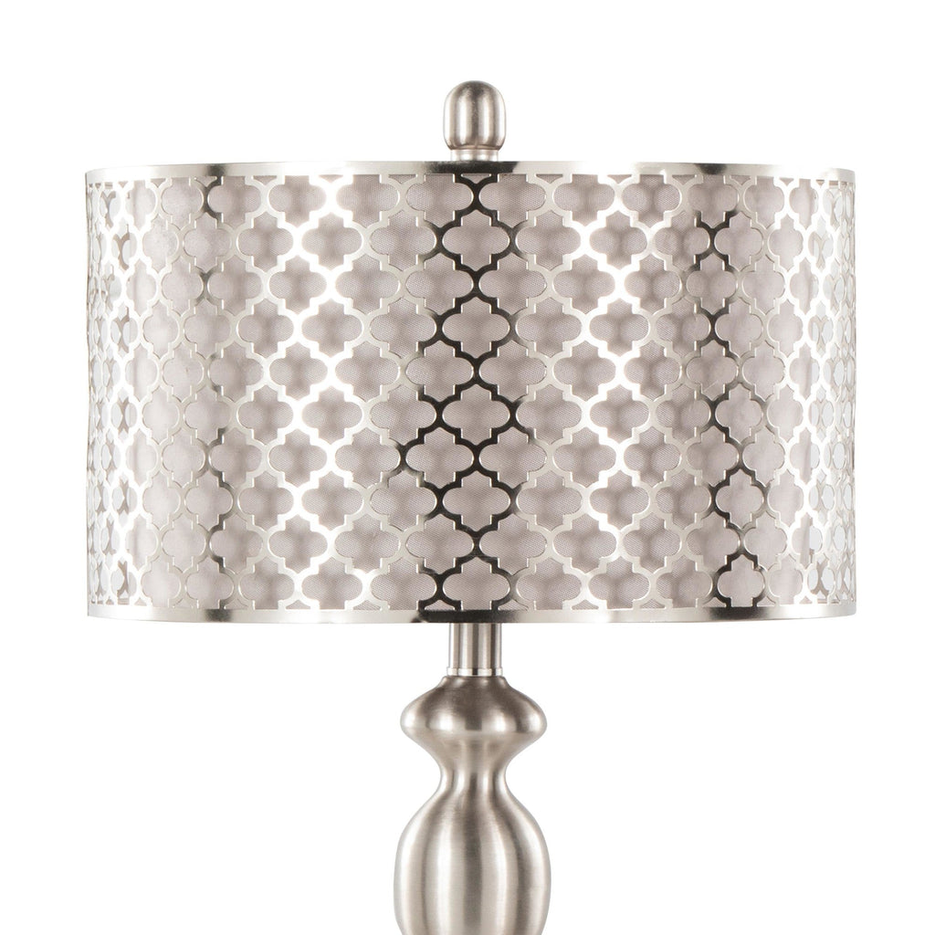 27" Contemporary Metal Table Lamp in Brushed Nickel