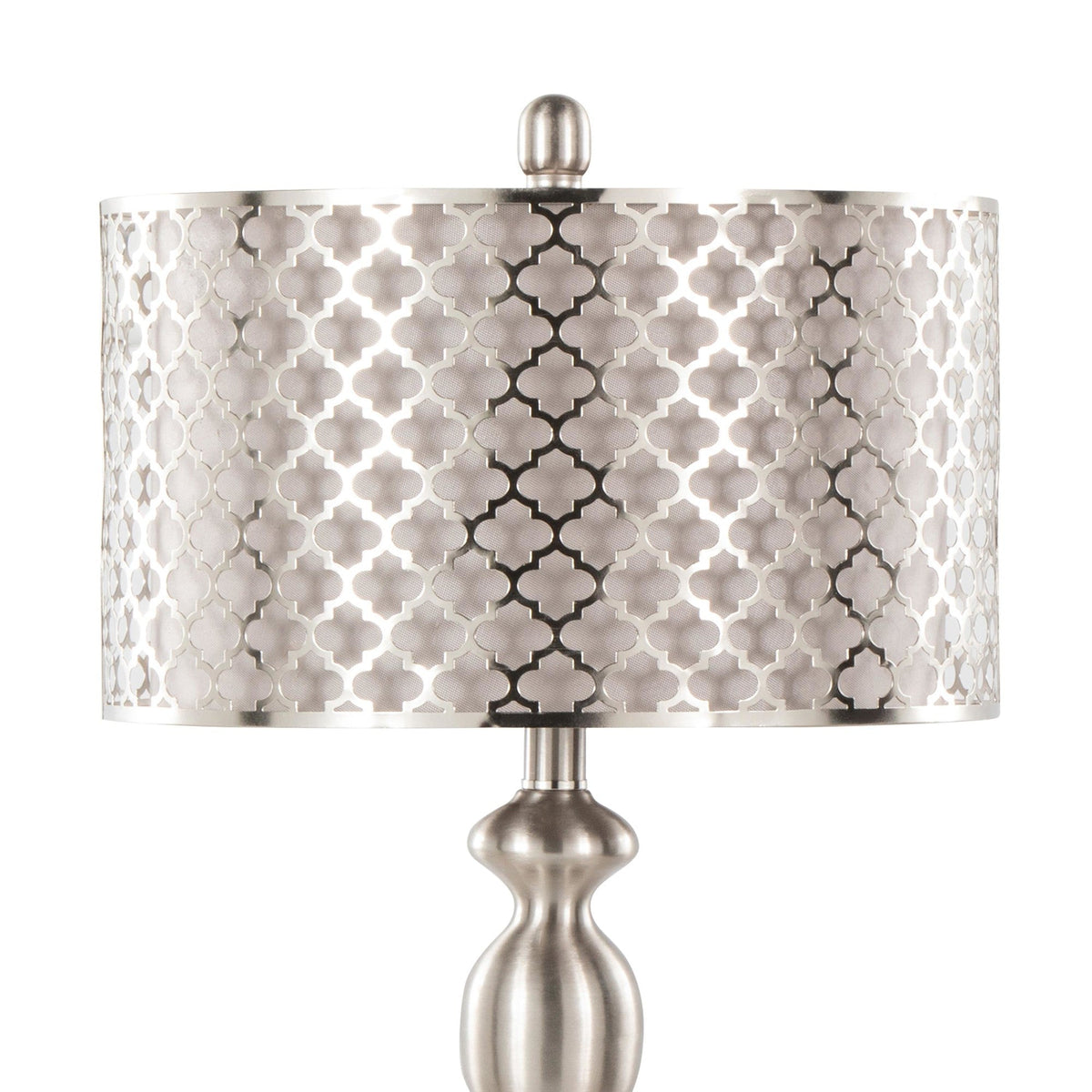 27" Contemporary Metal Table Lamp in Brushed Nickel