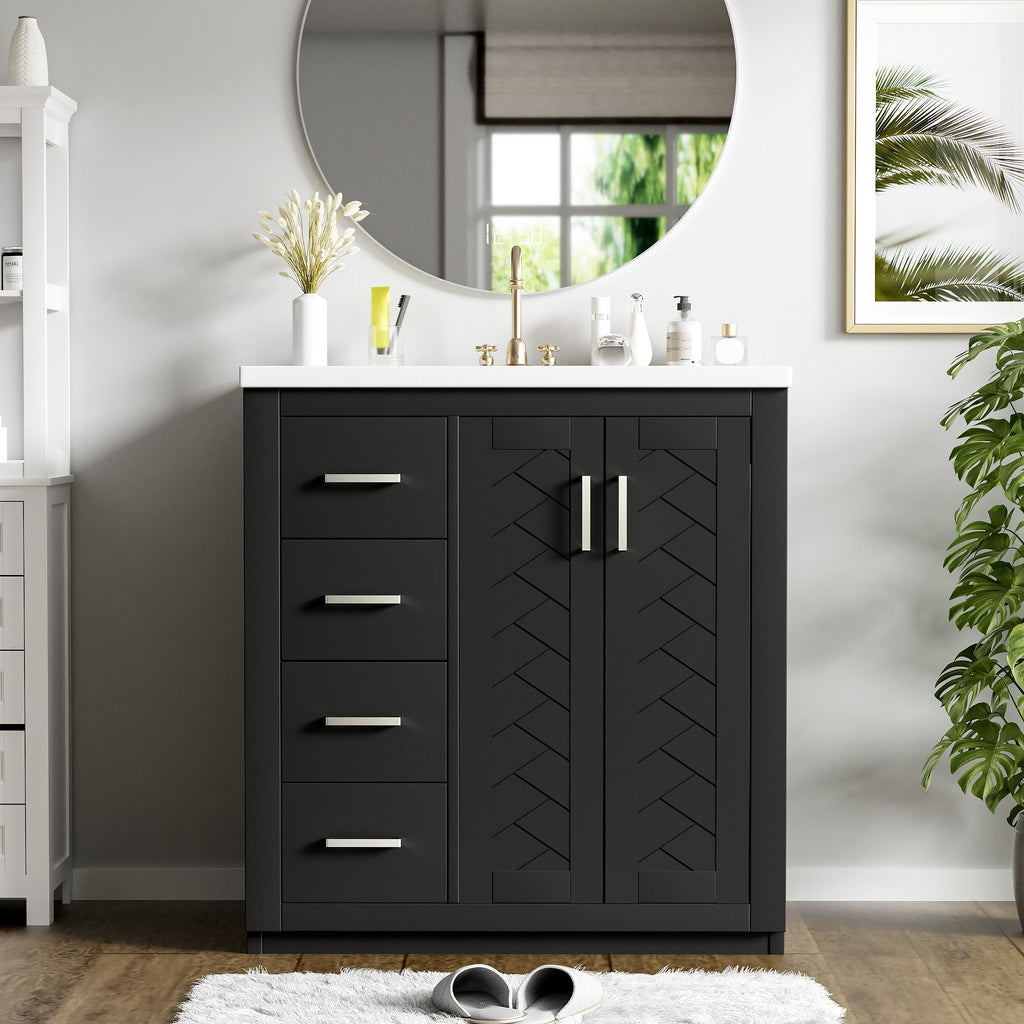 30'' Bathroom Vanity with Ceramic Sink Combo