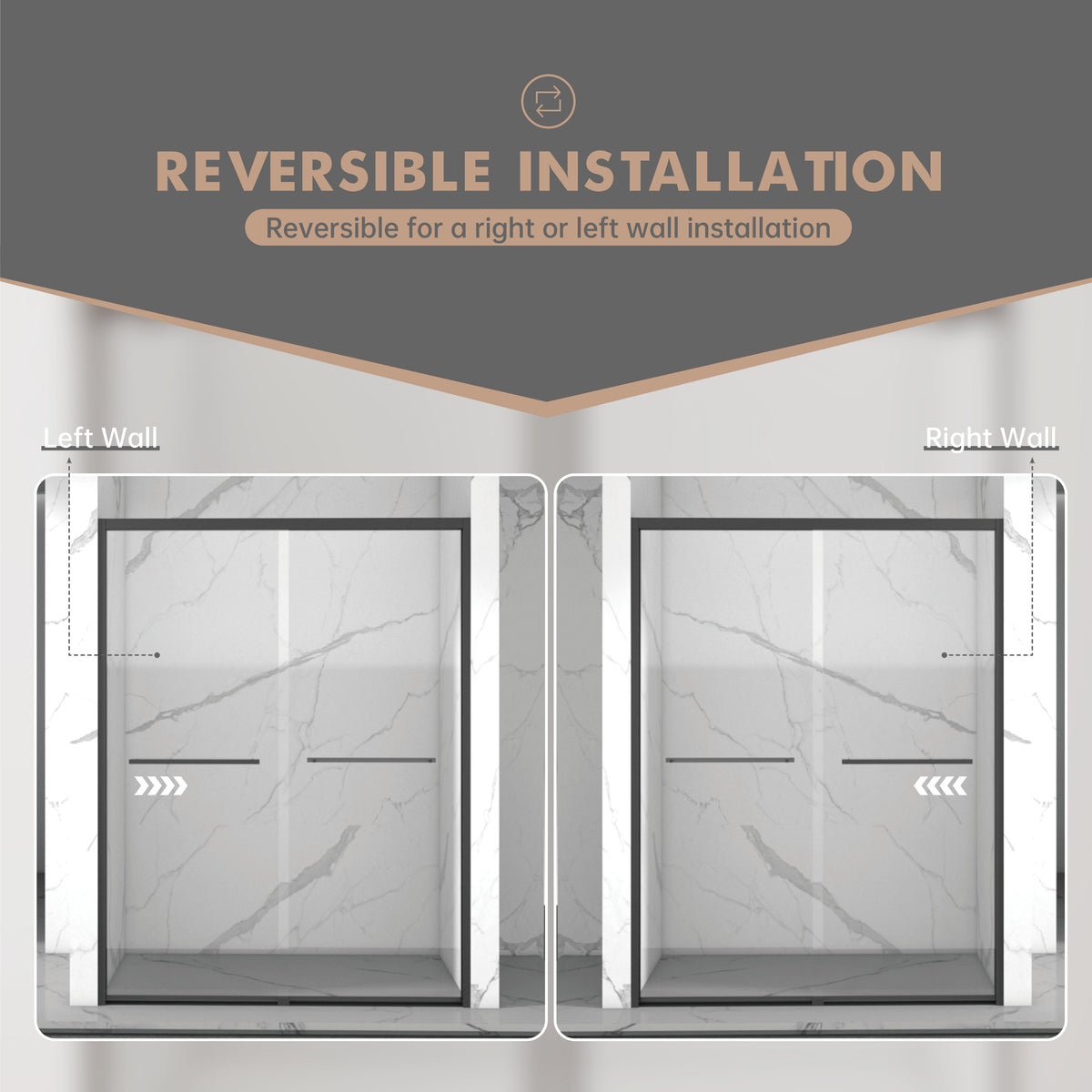 56-60"x70" Aluminum Frame Double Sliding Shower Door