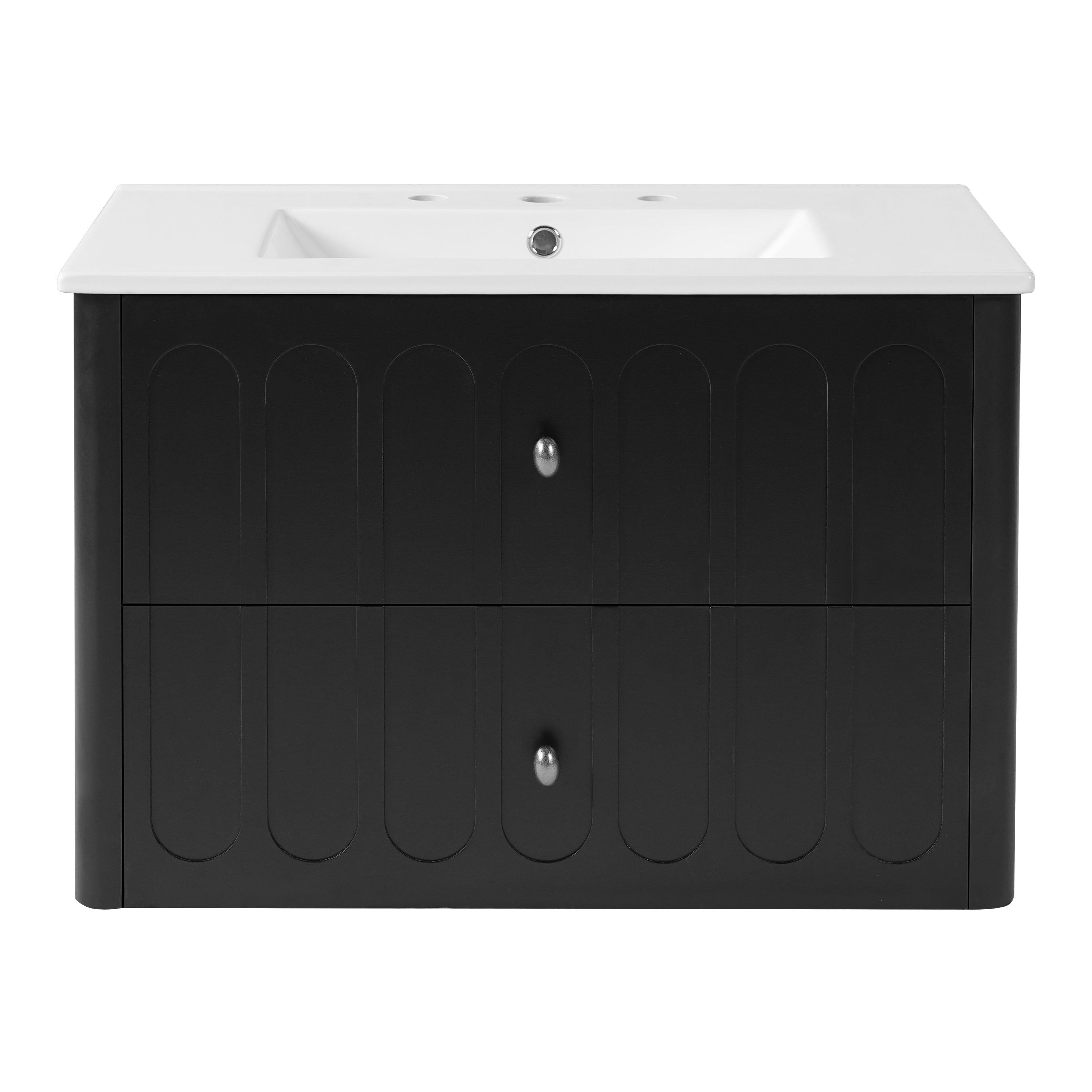 30" Modern Floating Bathroom Vanity with Oval Knobs
