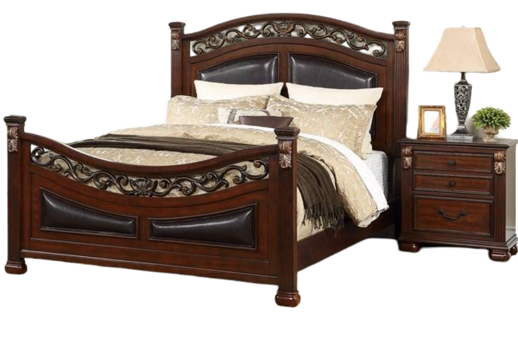 Traditional California King Size Bed and Nightstands Set