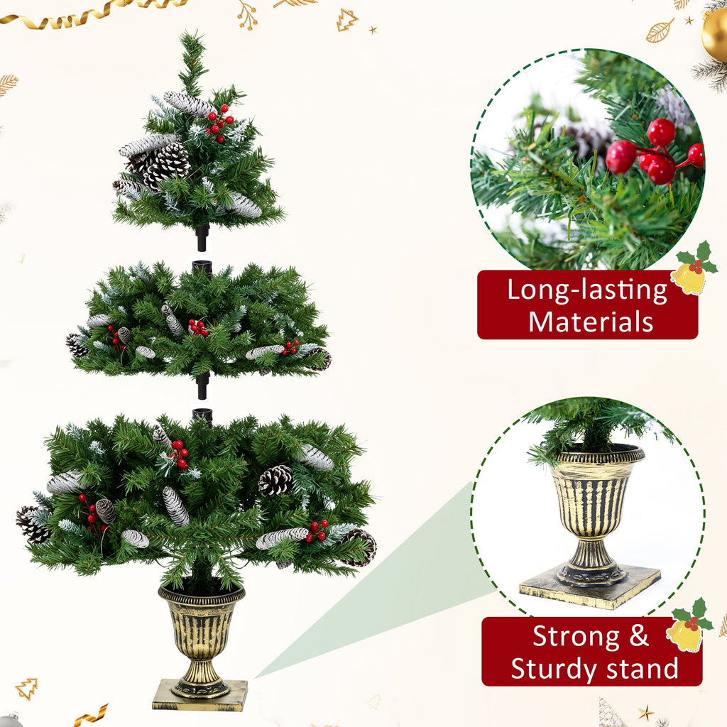 6-Piece Christmas Tree Set – 4 Trees, Wreath, and Garland