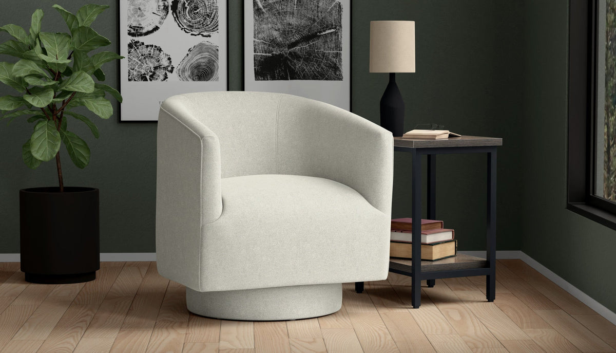 White Swivel Accent Chair
