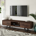 Lowry 72 Inch Wide Solid Wood TV Stand in Distressed