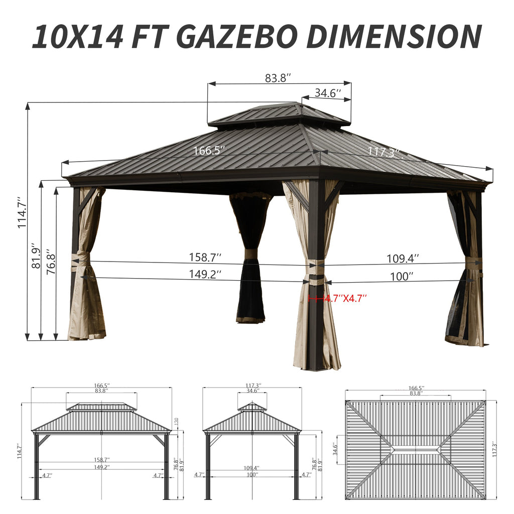 10' X 14' Hardtop Gazebo