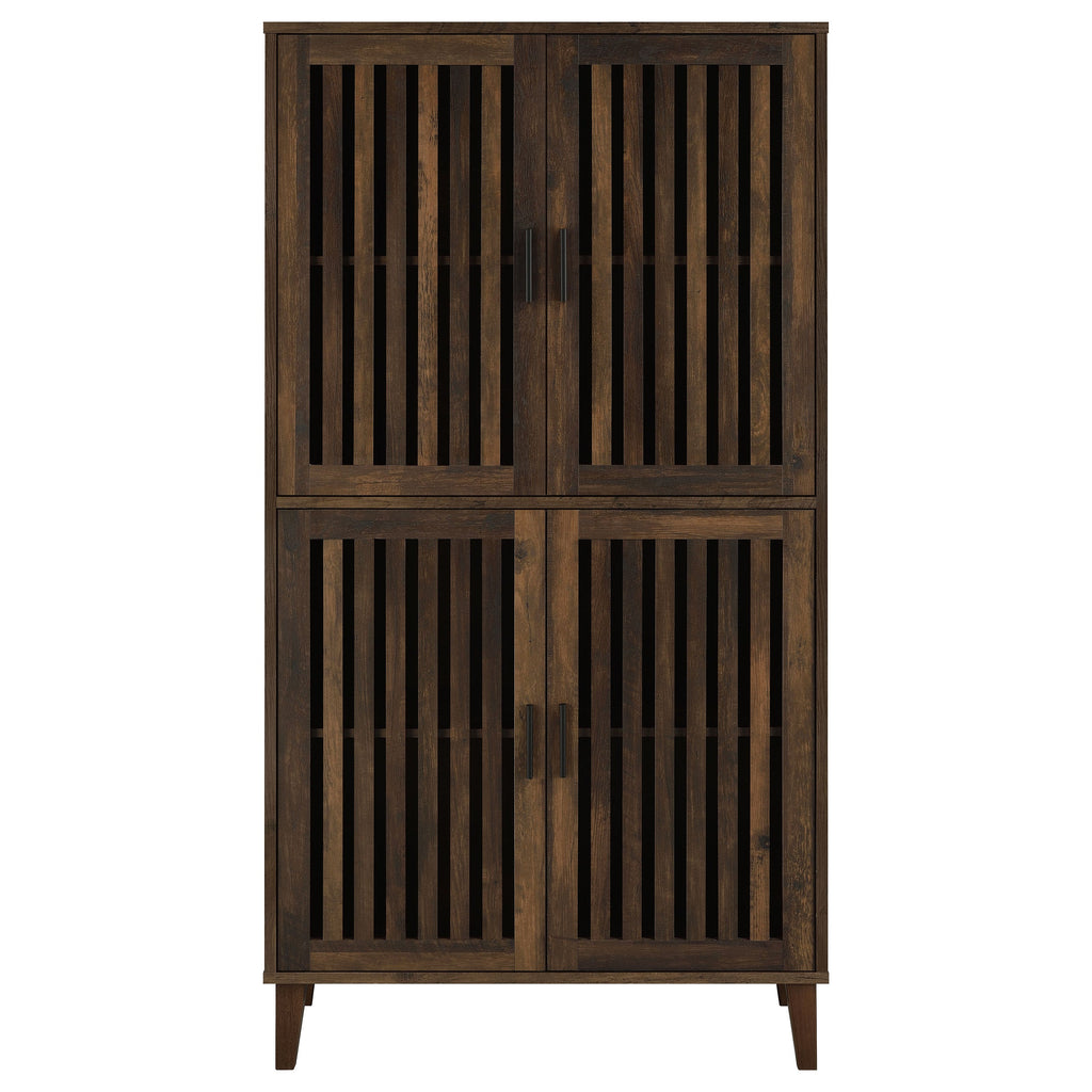 Sakai Dark Pine 4-Door Tall Accent Cabinet