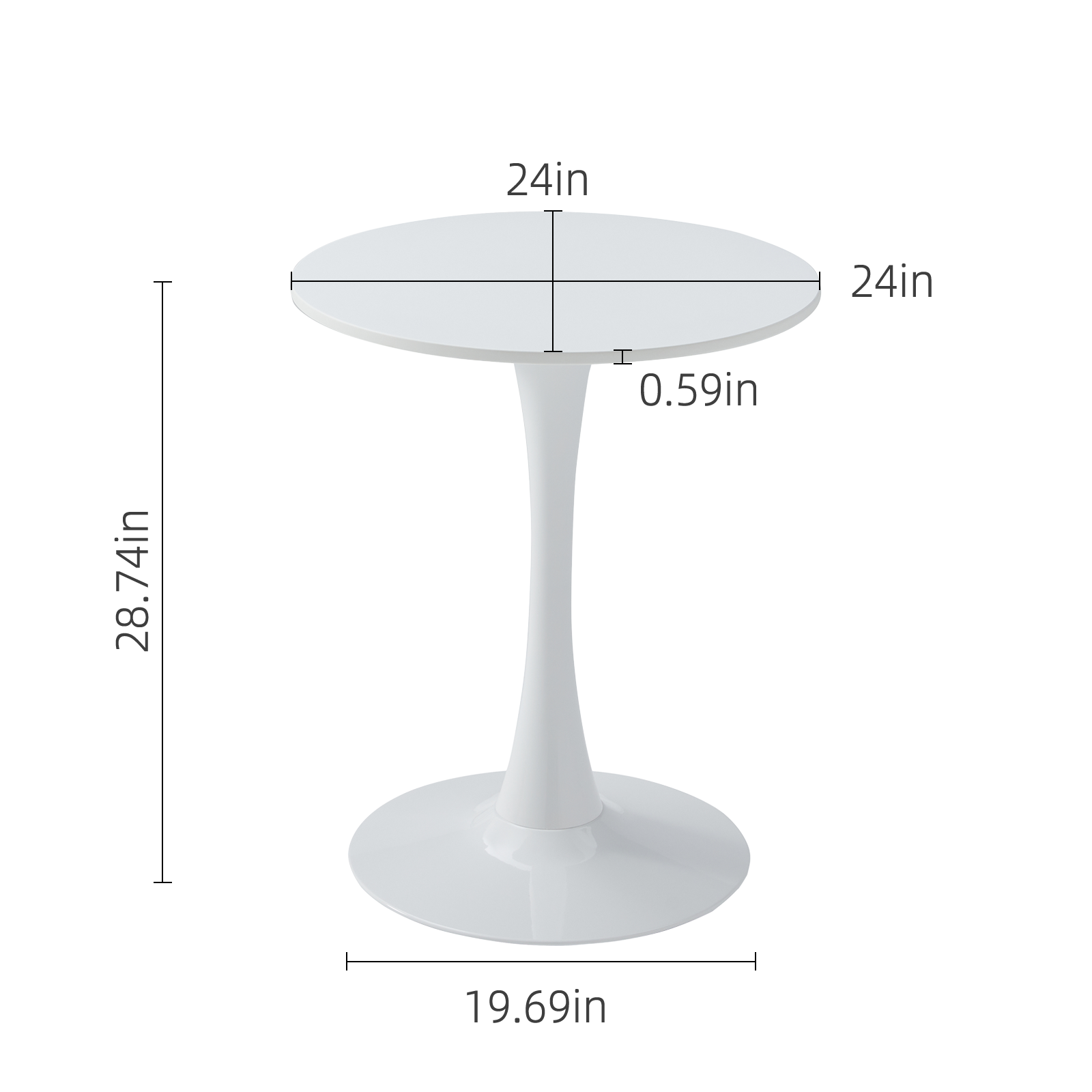 White Round Dining Table
