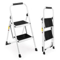 2 Step Ladder - Folding Step Stool with Anti-Slip Features