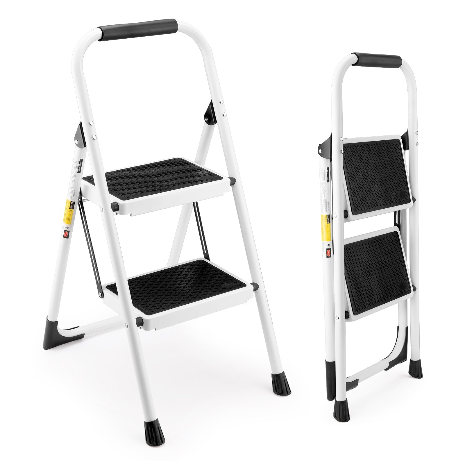 2 Step Ladder - Folding Step Stool with Anti-Slip Features