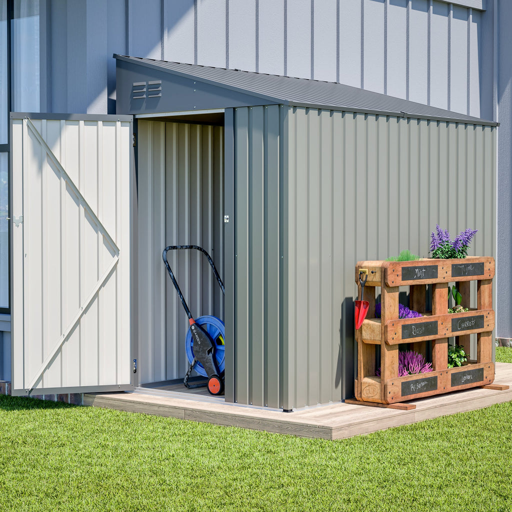 4x7 Foot Lean-To Shed in Olive