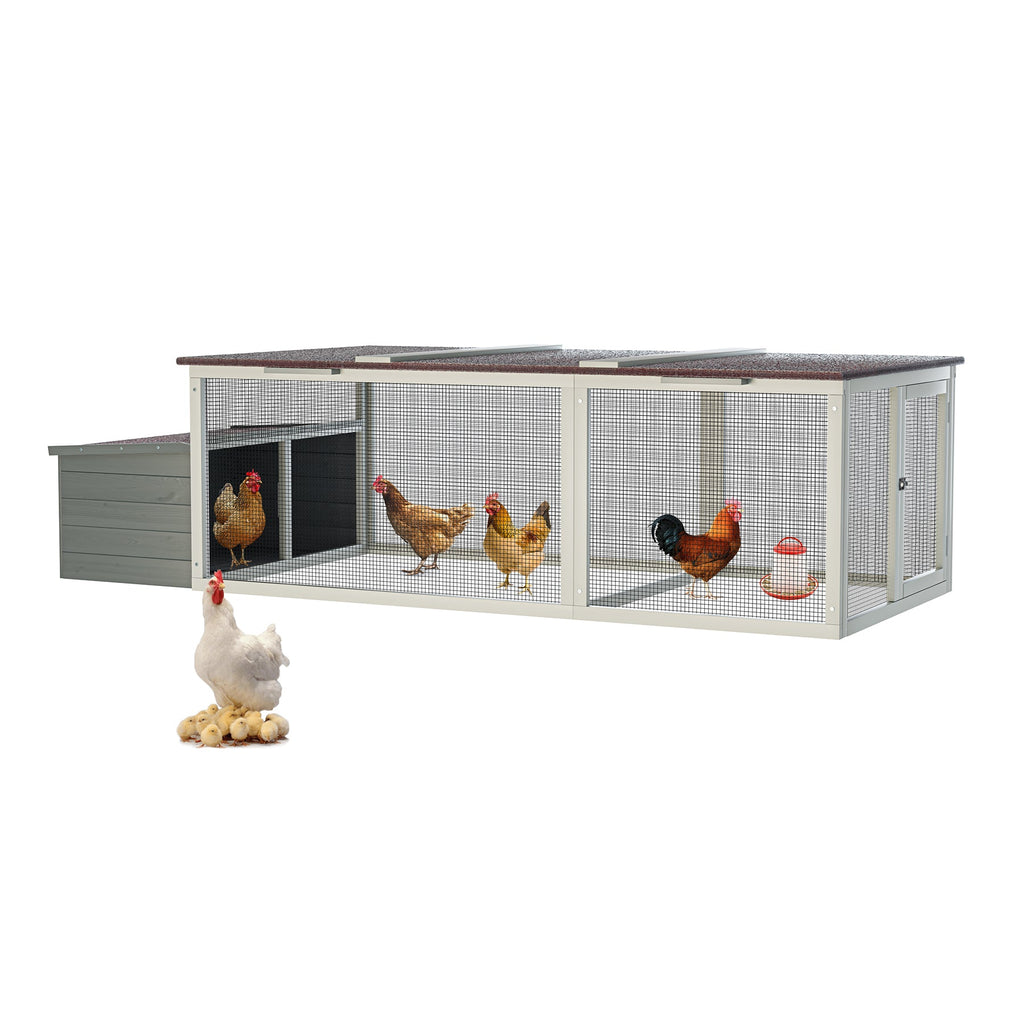Large Wooden Chicken Coop with Nesting Box