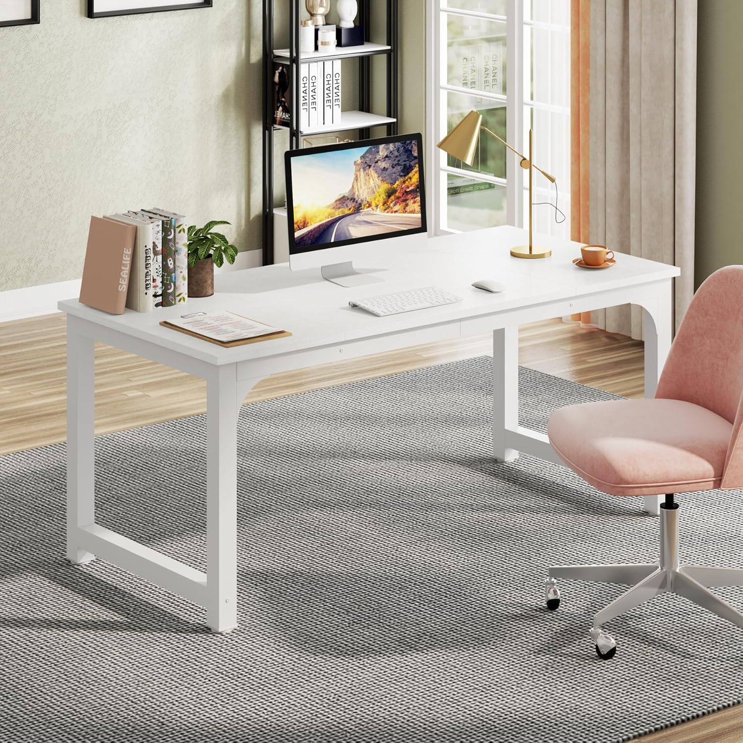 63" Executive Desk - Large Modern Office Computer Workstation