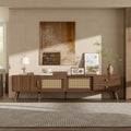 Modern Rattan Doors TV Stand for TVs up to 85 Inches