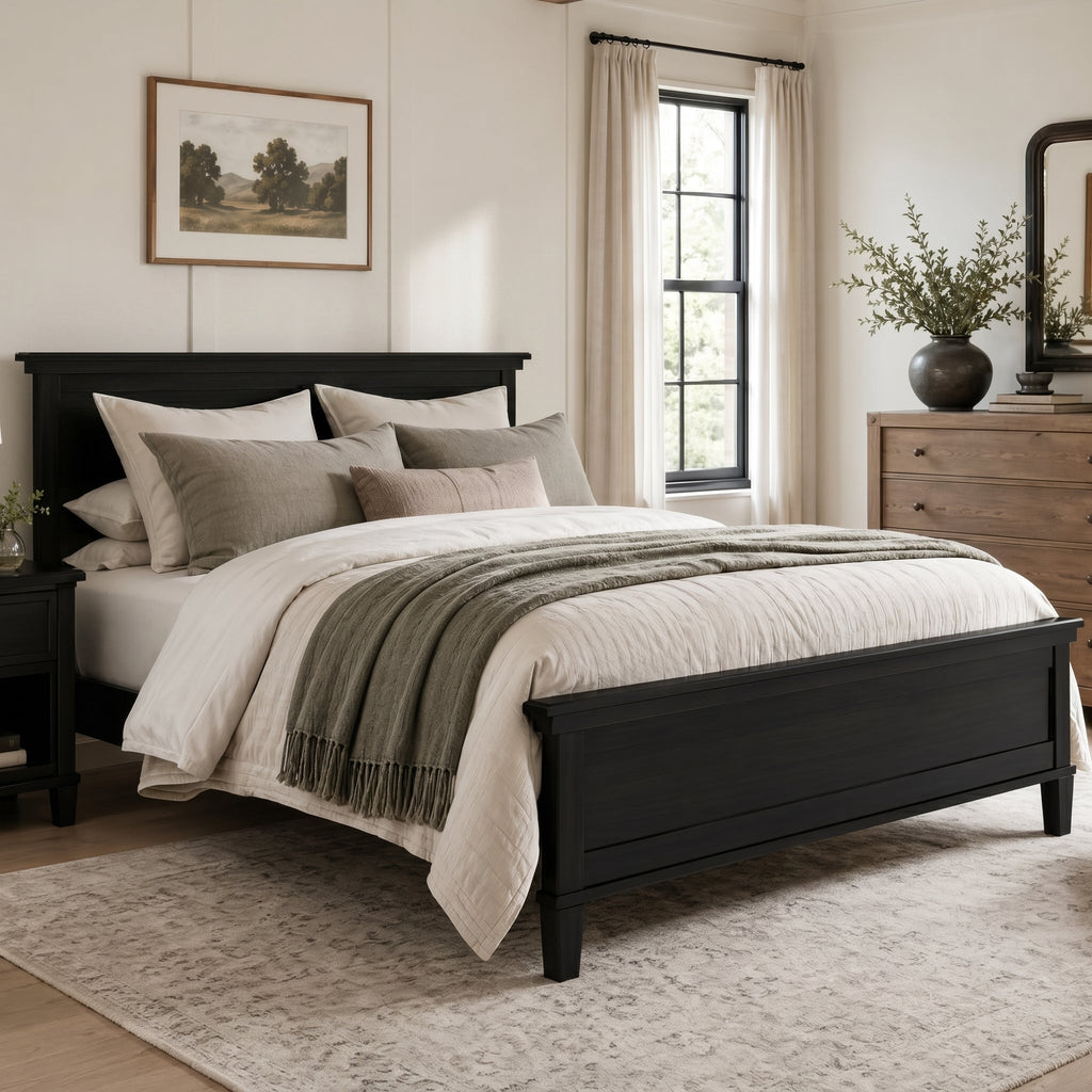 Mid-Century Modern Wood Platform Bed - Full Size