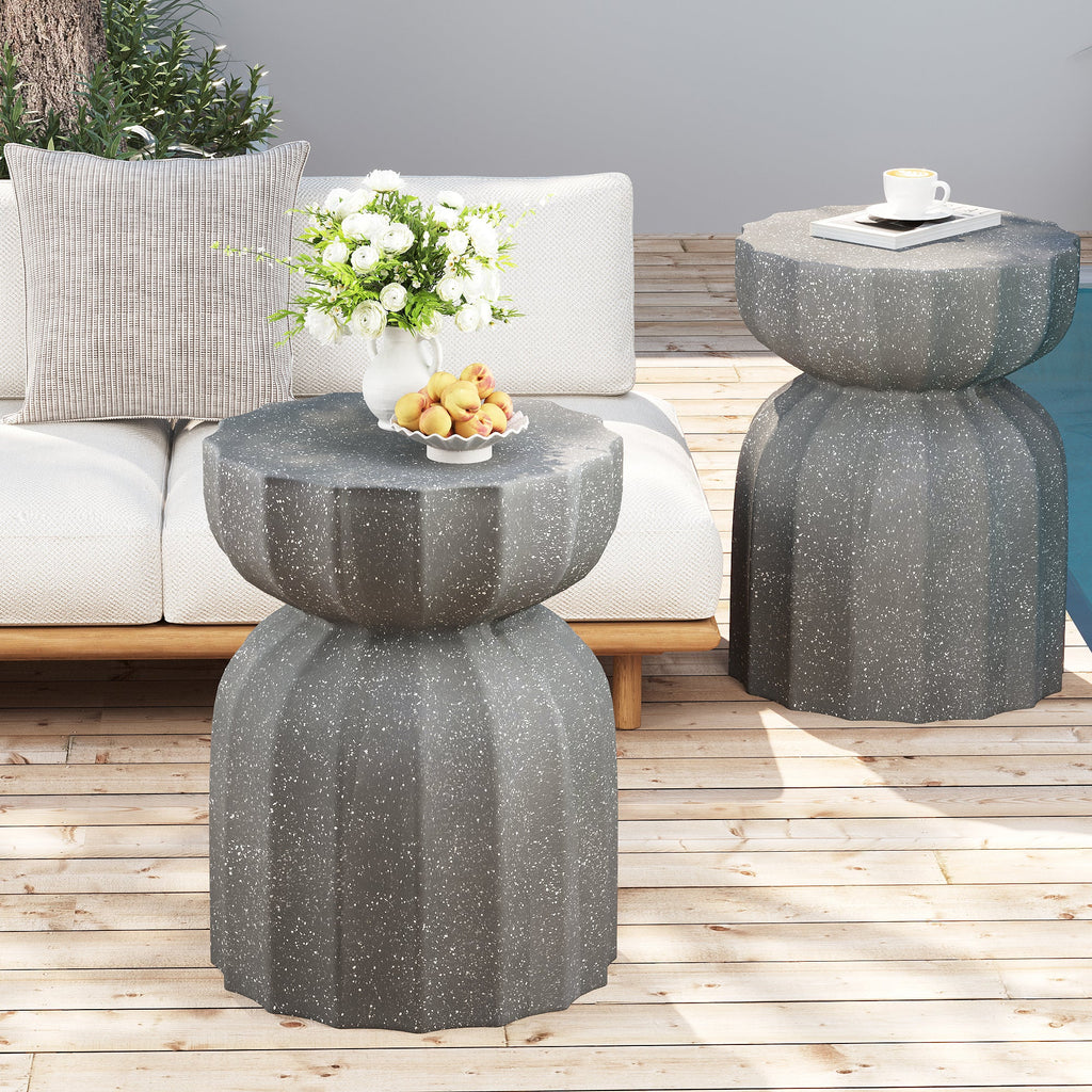 13" Modern Outdoor and Indoor Waterproof Coffee Table and Side Table Set