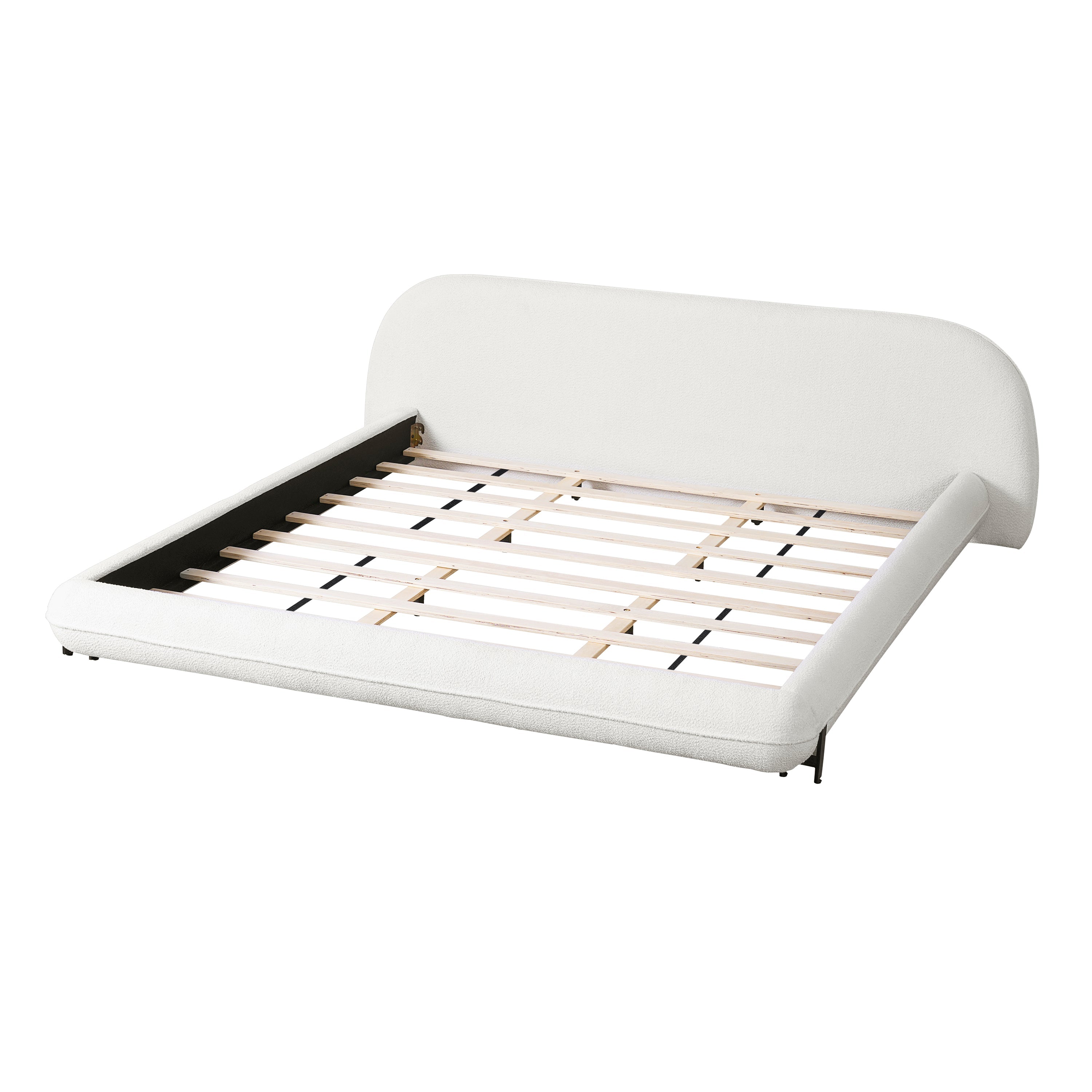 California King Size Bed Frame with Boucle Fabric