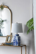 Elegant Table Lamp with Blue Decorative Patterns