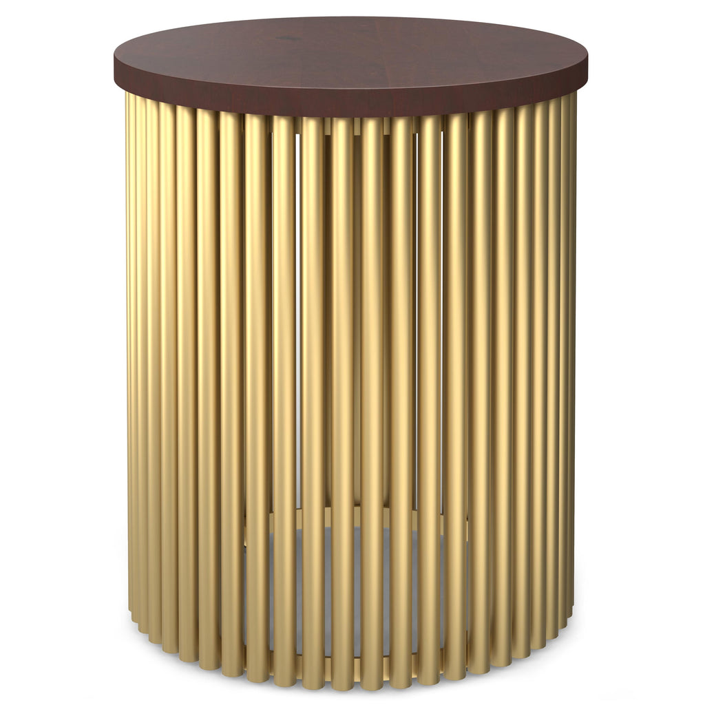 Demy Accent Table in Cognac/Gold
