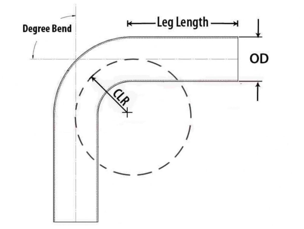 HPS Performance Products HPS 3-1/2" OD 35 Degree Bend 6061 Aluminum Elbow Pipe Tubing 16 Gauge w/ 5-5/8" CLR